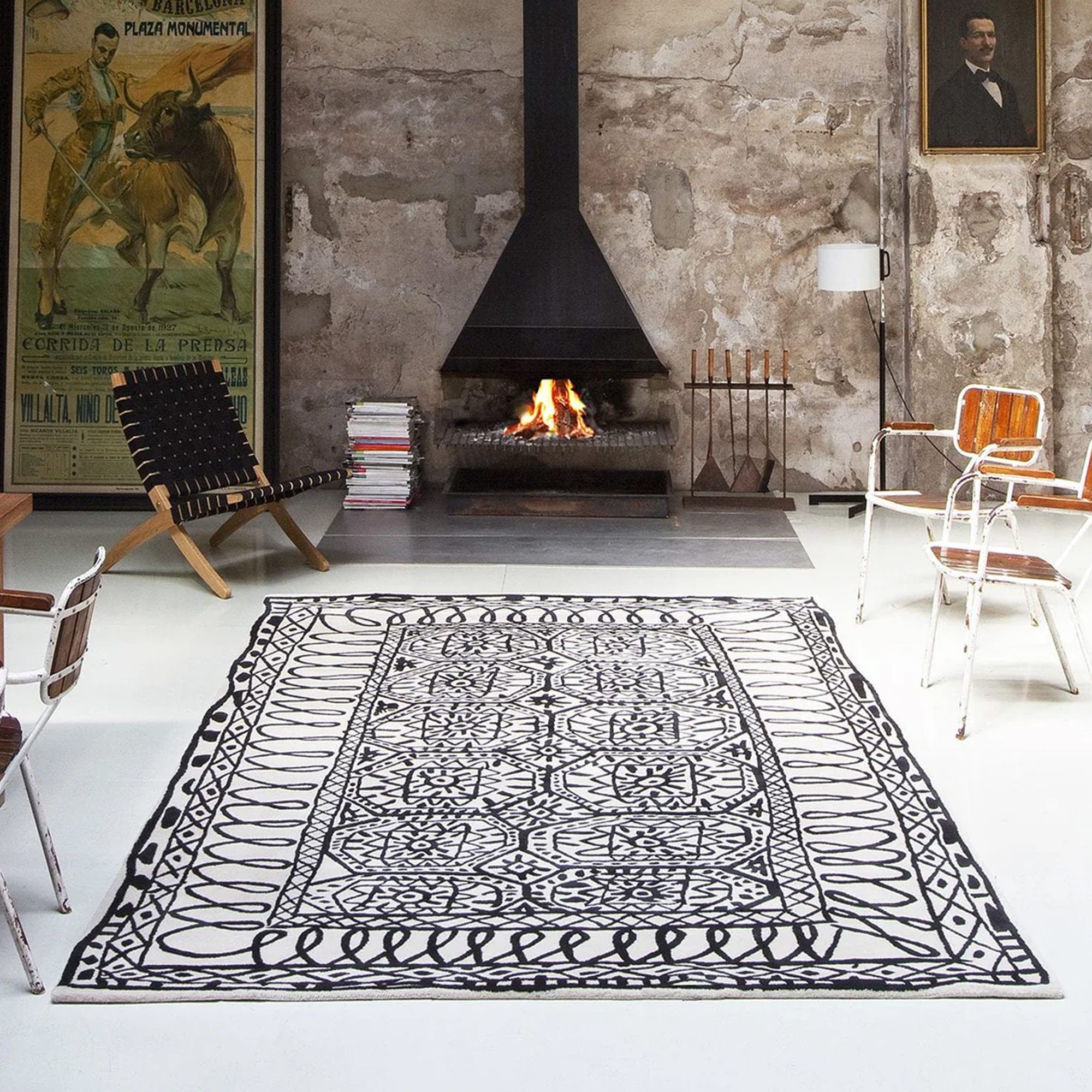 Alfombra Black on White Estambul, Nanimarquina